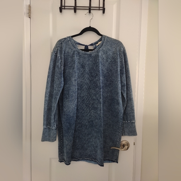 Blue long sleeve dress, jean like material, blue wash - Picture 1 of 1
